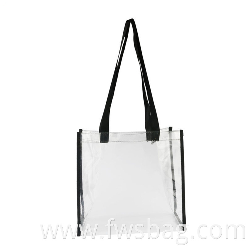 Custom High Quality Ecommerce Store 12x6x12 Inches Pvc Transparent Women Handbag Shoulder Style Beach Clear Tote Bag4